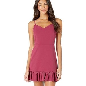 1. STATE berry dress with ruffle hem